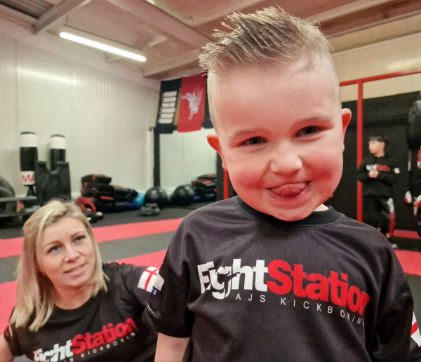 A Little Heroes member at Fight Station